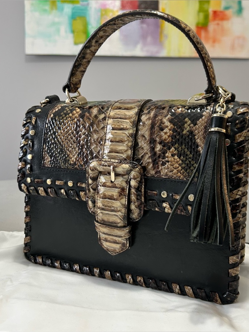 Brahmin Mini Francine Travertine Ballington Satchel Shoulder Crossbody Bag - Picture 2 of 13